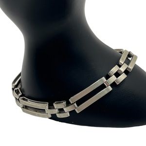 Wells sterling silver rectangle link bracelet vintage